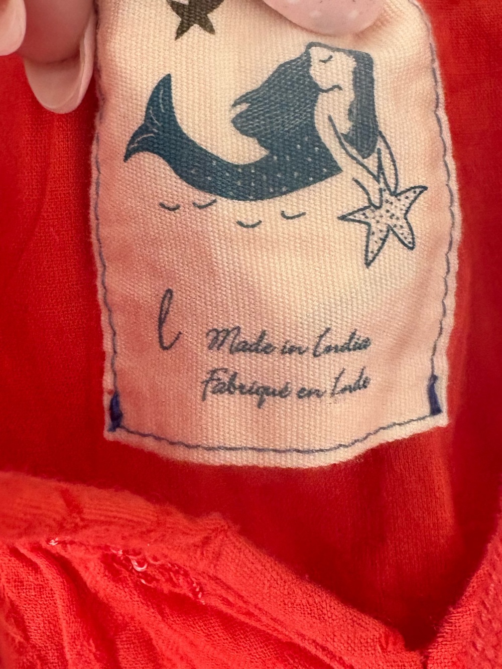 Anthropologie Mermaid Textured Cotton Red flowy peasant dress size large - Picture 3 of 10
